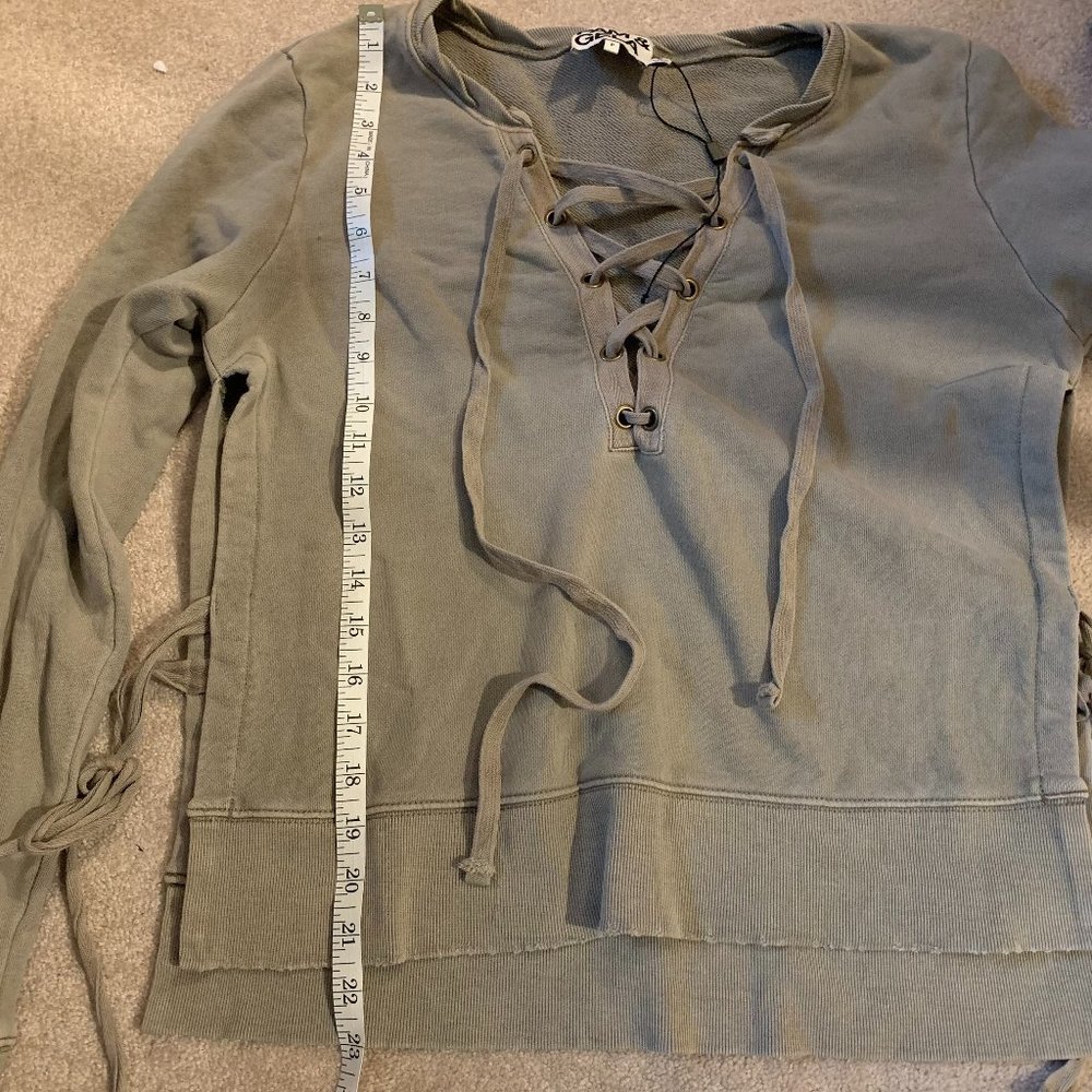 Revolve Pam & Gela Sage Side Split Sweatshirt S - image 8